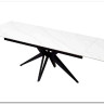 Стол FORIO 160 MATT WHITE MARBLE SINTERED STONE/ BLACK