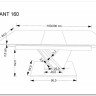 Стол обеденный Halmar VOLANT 160 (черный мрамор/дуб золотой)