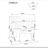 Диван SIGNAL CAMELLIA 2 Velvet Bluvel 28 (бежевый/золотой)