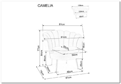 Кресло SIGNAL CAMELLIA Velvet Bluvel 52 (античный розовый/золотой)