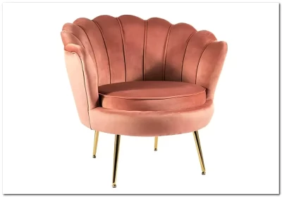 Кресло SIGNAL CAMELLIA Velvet Bluvel 52 (античный розовый/золотой)