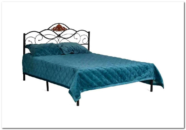 Купить Кровать Federica (mod. AT-881) 160*200 (Queen bed), красный дуб/черный с доставкой по России по цене производителя можно в магазине Другая Мебель в Астрахани