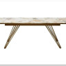 Стол ACERRA NEW 160 GLOSS GRAND JADE SOLID CERAMIC/ каркас цвета шампань, DISAUR