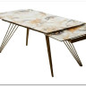 Стол ACERRA NEW 160 GLOSS GRAND JADE SOLID CERAMIC/ каркас цвета шампань, DISAUR
