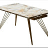 Стол ACERRA NEW 160 GLOSS GRAND JADE SOLID CERAMIC/ каркас цвета шампань, DISAUR