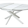 Стол TRENTO 120 HIGH GLOSS STATUARIO Белый мрамор глянцевый, керамика/ белый каркас