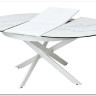 Стол TRENTO 120 HIGH GLOSS STATUARIO Белый мрамор глянцевый, керамика/ белый каркас