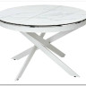 Стол TRENTO 120 HIGH GLOSS STATUARIO Белый мрамор глянцевый, керамика/ белый каркас