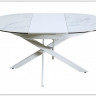Стол TRENTO 120 HIGH GLOSS STATUARIO Белый мрамор глянцевый, керамика/ белый каркас
