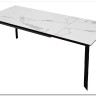 Стол CREMONA 140 HIGH GLOSS STATUARIO Белый мрамор глянцевый керамика/ черный каркас