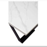 Стол LIVORNO 180 MATT WHITE MARBLE SOLID CERAMIC / BLACK