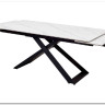 Стол LIVORNO 180 MATT WHITE MARBLE SOLID CERAMIC / BLACK