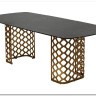 Стол CHIAVARI 220 KL-116 Черный мрамор матовый, итальянская керамика / бронзовый, DISAUR