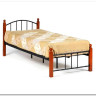 Купить Кровать AT-915 дерево гевея/металл 90*200 (Single bed), красный дуб/черный с доставкой по России по цене производителя можно в магазине Другая Мебель в Астрахани