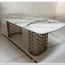 Стол CHIAVARI 220 KL-188 Контрастный мрамор матовый, итальянская керамика / Шампань, DISAUR