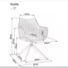 Стул кухонный Signal AZALIA D Velvet Bluvel 14 поворотный (серый/дуб)