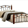 Купить Кровать AT-126 дерево гевея/металл 90*200 (Single bed), красный дуб/черный с доставкой по России по цене производителя можно в магазине Другая Мебель в Астрахани