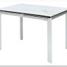 Стол CORNER 120 MATTE STATUARIO Белый мрамор матовый керамика, стекло/ белый каркас