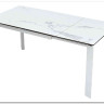 Стол CORNER 120 MATTE STATUARIO Белый мрамор матовый керамика, стекло/ белый каркас