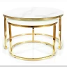 Комплект Signal MUSE, 2 стола журнальных эффект белого мрамора/золотой