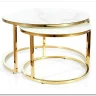 Комплект Signal MUSE, 2 стола журнальных эффект белого мрамора/золотой