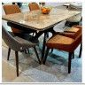 Стол EDER 160 GLOSS AMBER JADE SOLID CERAMIC / Орех, DISAUR