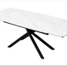 Стол RIVOLI 140 MATT WHITE MARBLE SOLID CERAMIC / BLACK