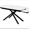 Стол RIVOLI 140 MATT WHITE MARBLE SOLID CERAMIC / BLACK