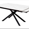 Стол RIVOLI 140 MATT WHITE MARBLE SOLID CERAMIC / BLACK
