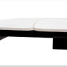 Стол RIVOLI 140 MATT WHITE MARBLE SOLID CERAMIC / BLACK