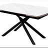 Стол RIVOLI 140 MATT WHITE MARBLE SOLID CERAMIC / BLACK