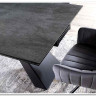Стол обеденный Signal SALVADORE Ceramic 180 раскладной (серый мрамор/черный мат)