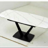 Стол ALATRI 120 MATT WHITE MARBLE SINTERED STONE / BLACK