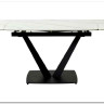 Стол ALATRI 120 MATT WHITE MARBLE SINTERED STONE / BLACK