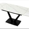 Стол ALATRI 120 MATT WHITE MARBLE SINTERED STONE / BLACK