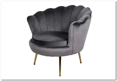 Кресло SIGNAL CAMELLIA Velvet Bluvel 14 (серый/золотой)