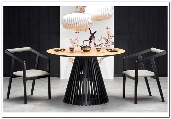 Стол обеденный Halmar MIYAKI 120 дуб натуральный/черный