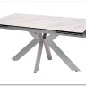 Стол BELLUNO 160 MARBLES KL-99 Белый мрамор матовый итальянская керамика/ белый каркас