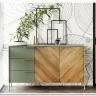 Комод Siena KOM3S дымчатый зеленый/дуб вотан BRW